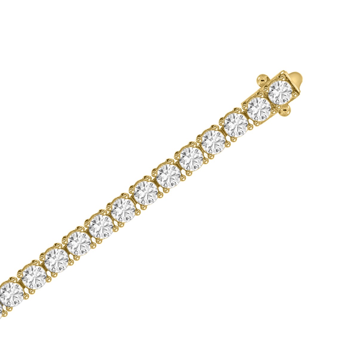 LADIES TENNIS BRACELET 5 5/8CT ROUND DIAMOND 14K YELLOW GOLD 