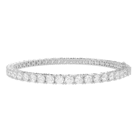 LADIES TENNIS BRACELET 10 1/2CT ROUND DIAMOND 14K WHITE GOLD 