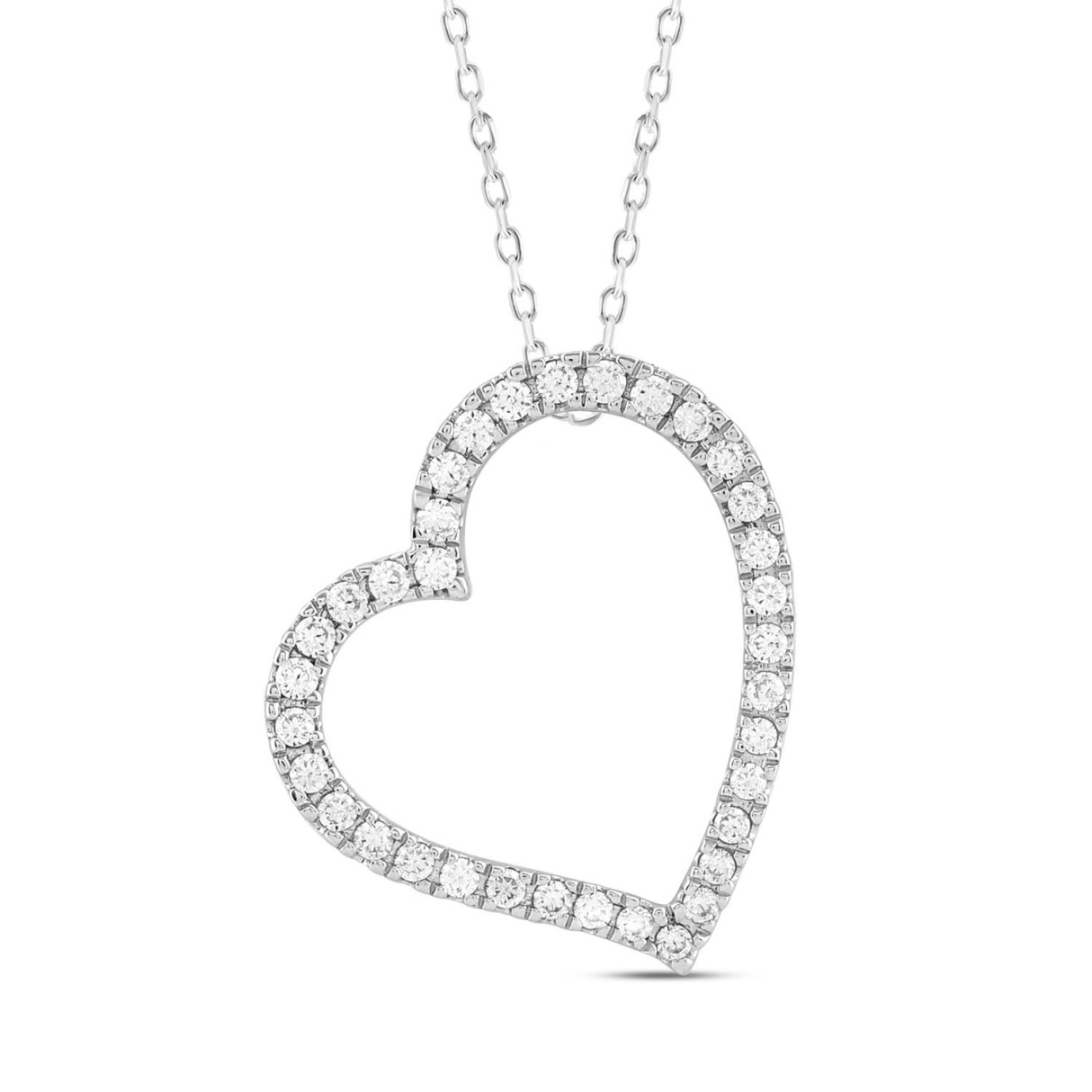 14K WHITE GOLD 1/3CT ROUND DIAMOND LADIES PENDANT ...