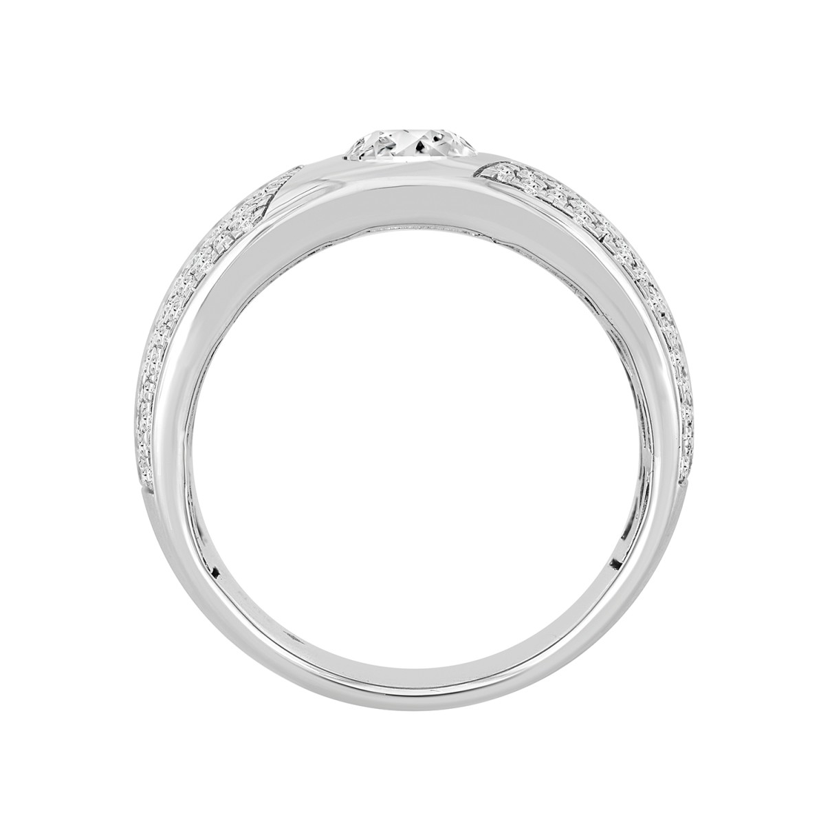 MEN'S BAND 1 1/2CT ROUND DIAMOND 10K WHITE GOLD