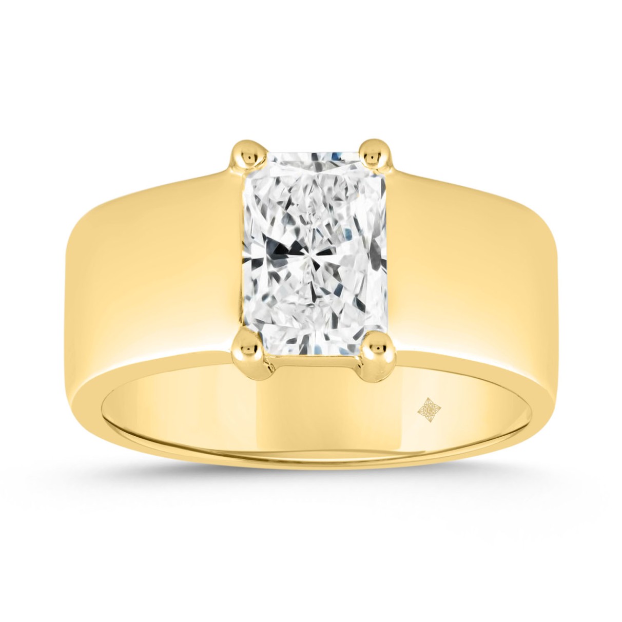 LADIES RING 2CT RADIANT DIAMOND 14K YELLOW GOLD ...