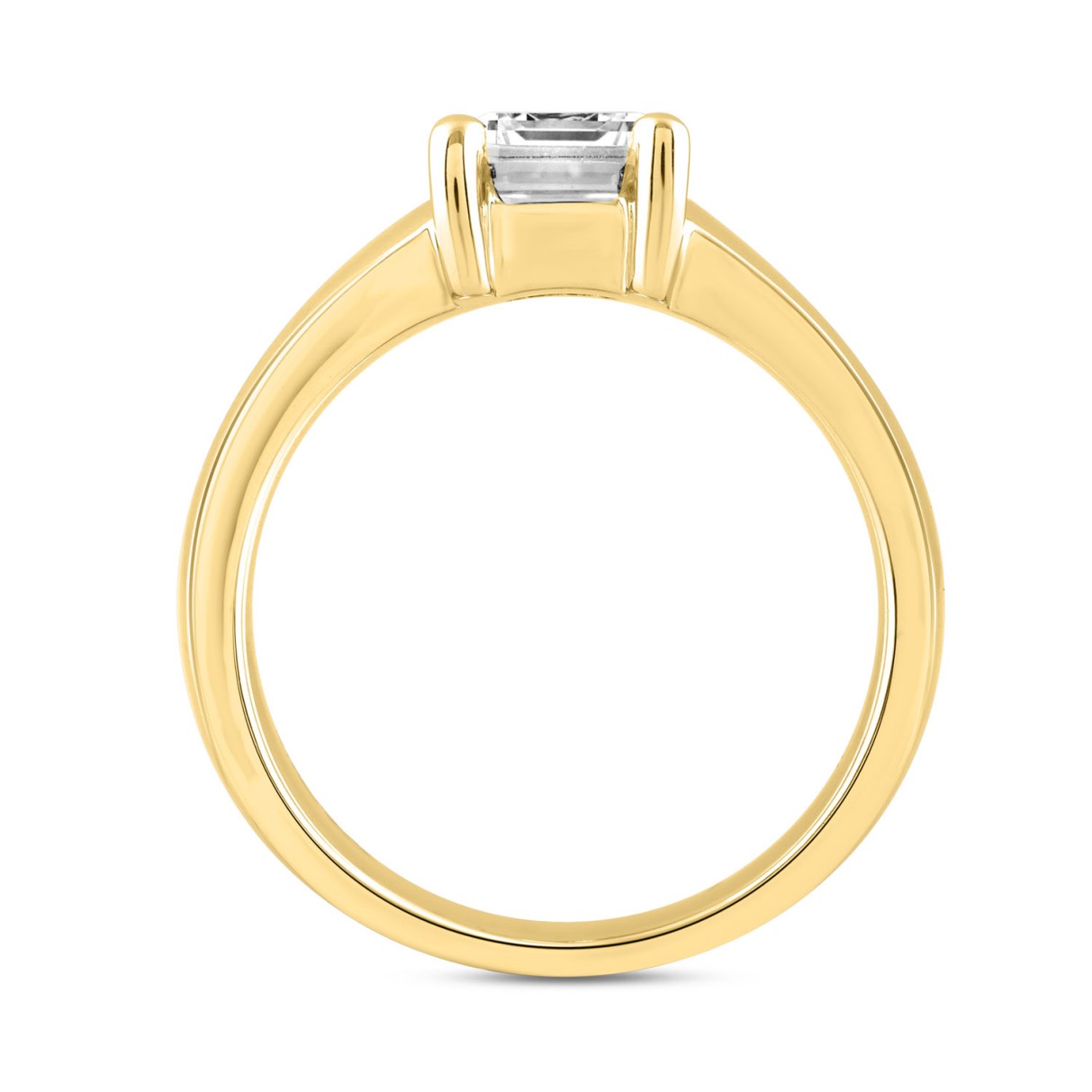 LADIES RING 2CT RADIANT DIAMOND 14K YELLOW GOLD 