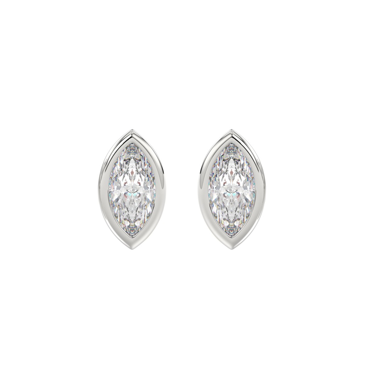 LADIES SOLITAIRE EARRINGS 2CT MARQUISE DIAMOND 14K...