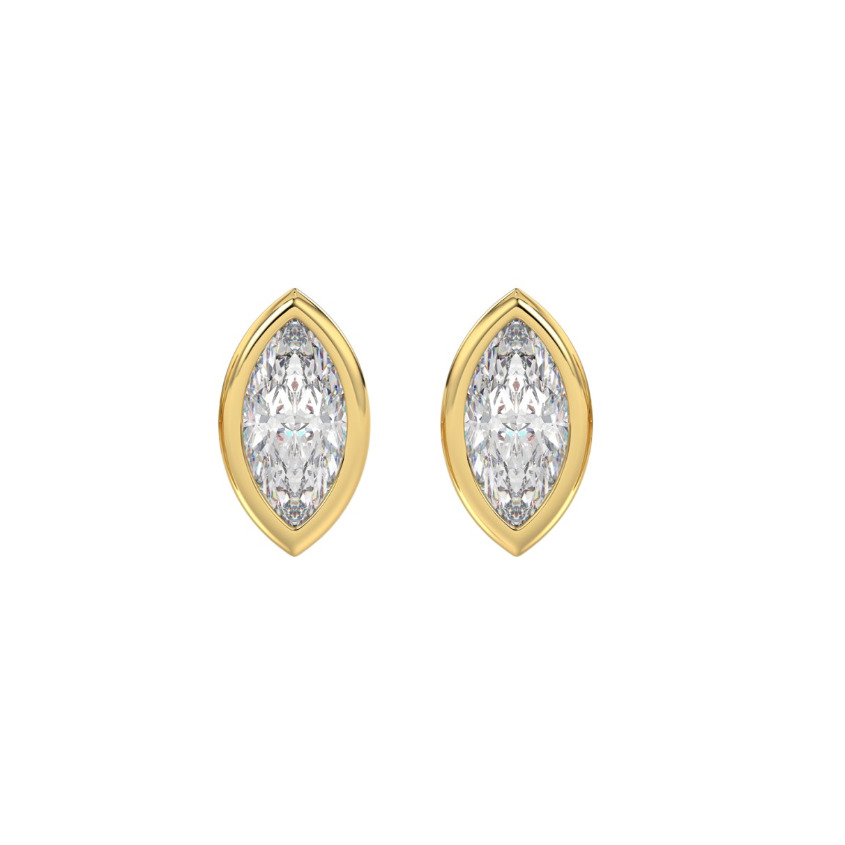 LADIES SOLITAIRE EARRINGS 2CT MARQUISE DIAMOND 14K...