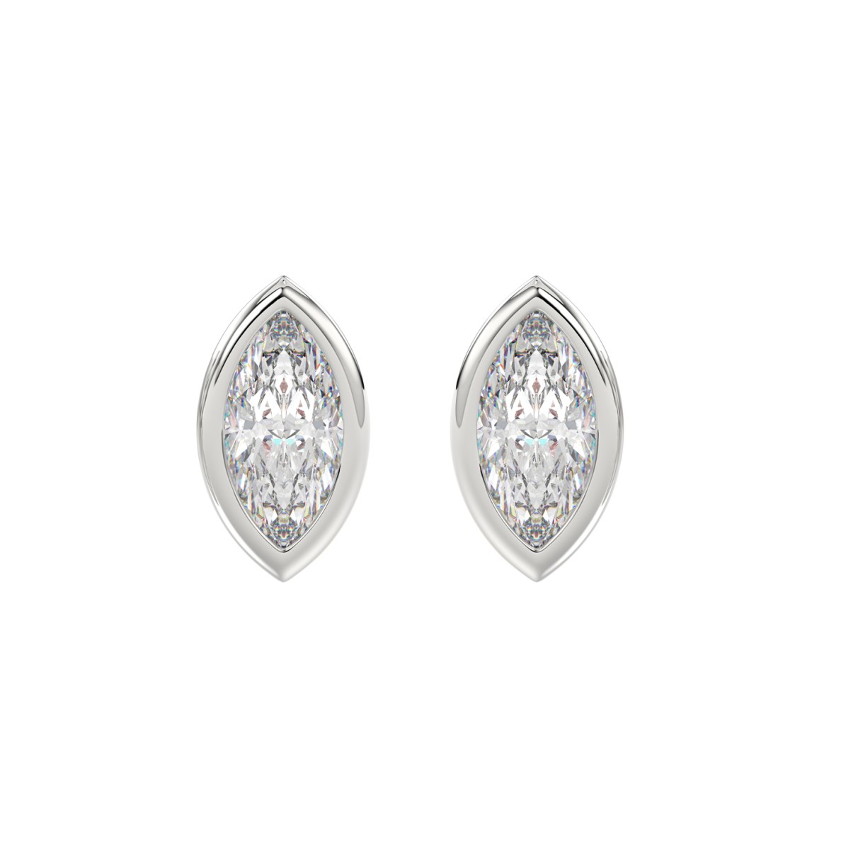 LADIES SOLITAIRE EARRINGS 3CT MARQUISE DIAMOND 14K...