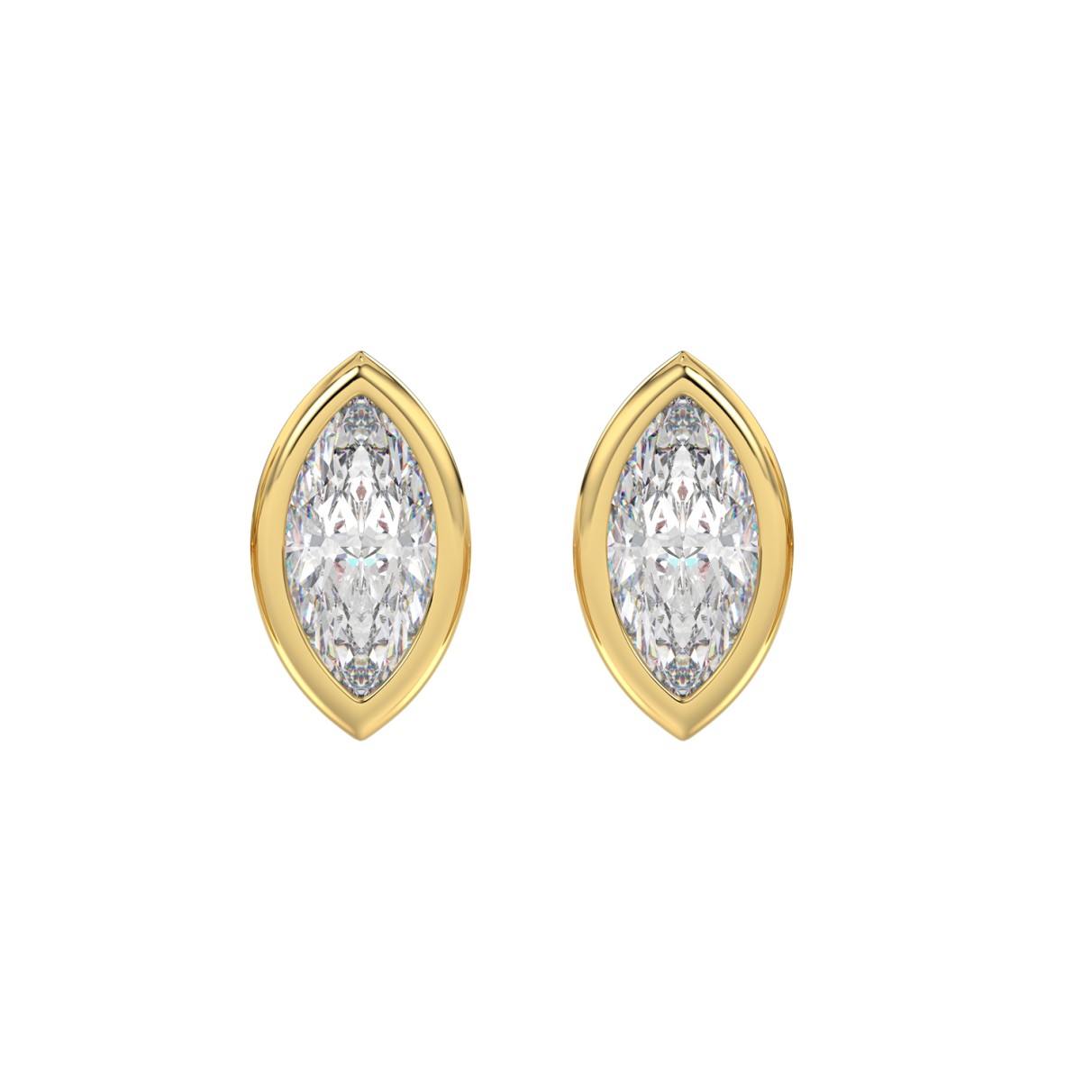 LADIES SOLITAIRE EARRINGS 3CT MARQUISE DIAMOND 14K...