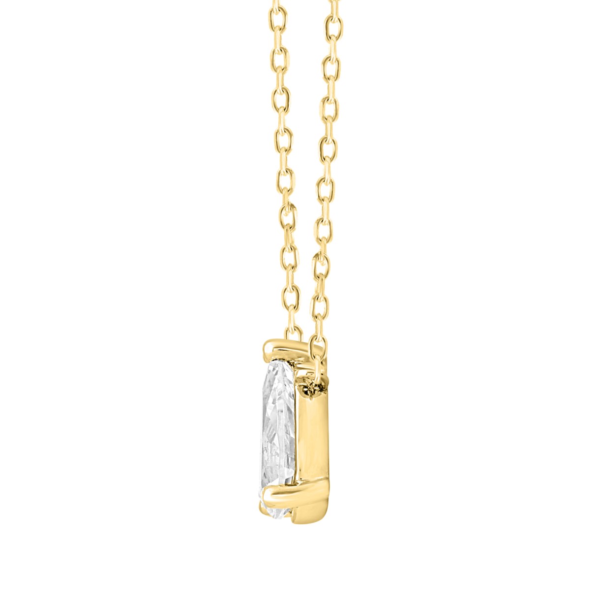 LADIES NECKLACE 1 1/2CT PEAR/MARQUISE DIAMOND 14K YELLOW GOLD