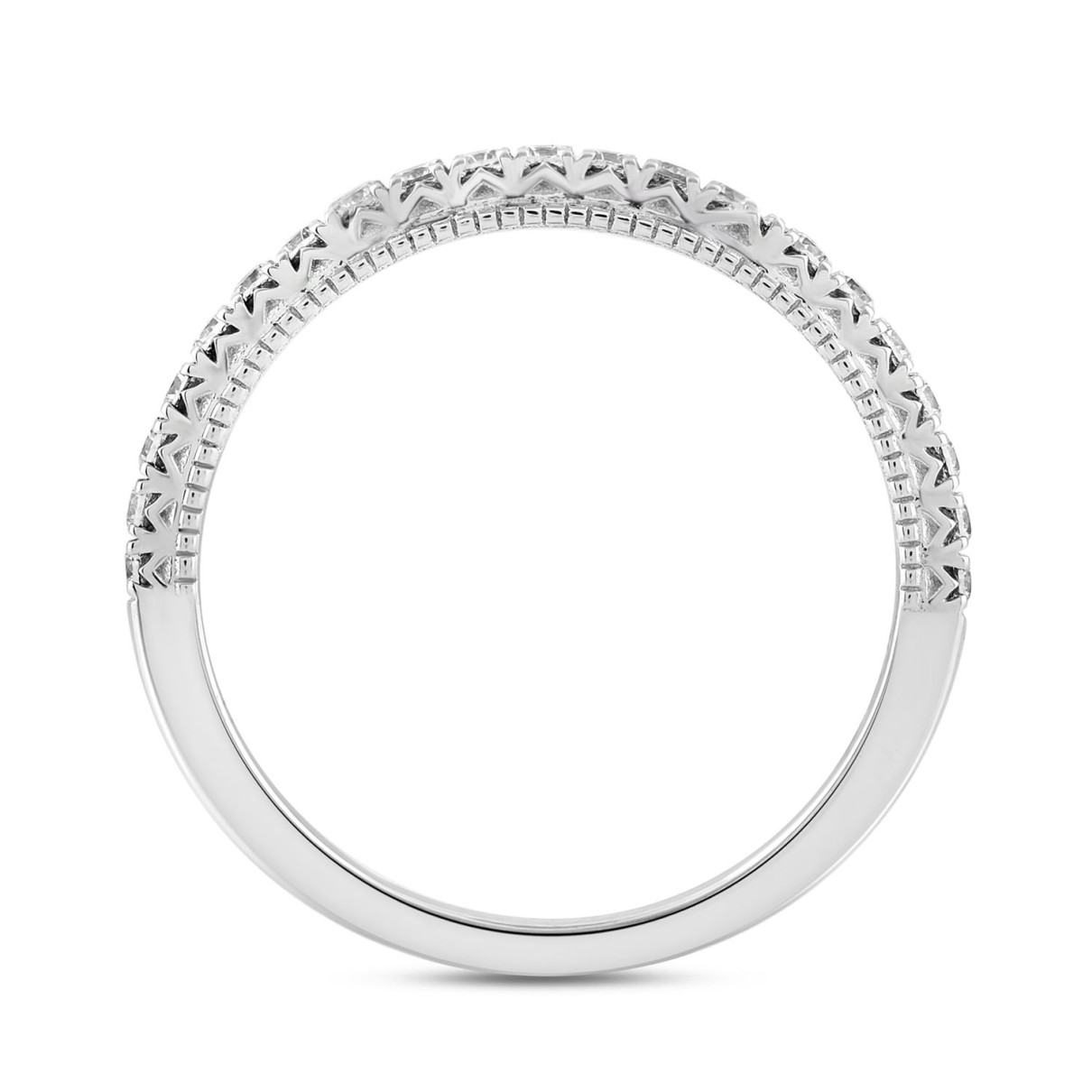 LADIES BRIDAL SET 1 1/2CT ROUND DIAMOND 14K WHITE GOLD