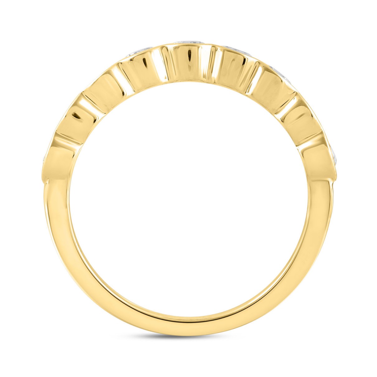 LADIES BAND 1CT ROUND DIAMOND 14K YELLOW GOLD