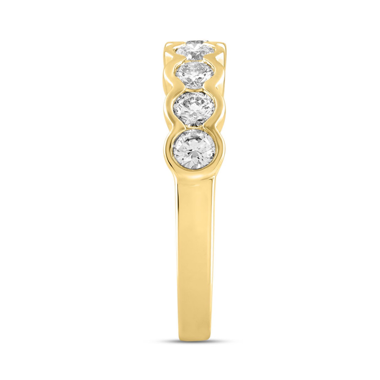 LADIES BAND 1CT ROUND DIAMOND 14K YELLOW GOLD