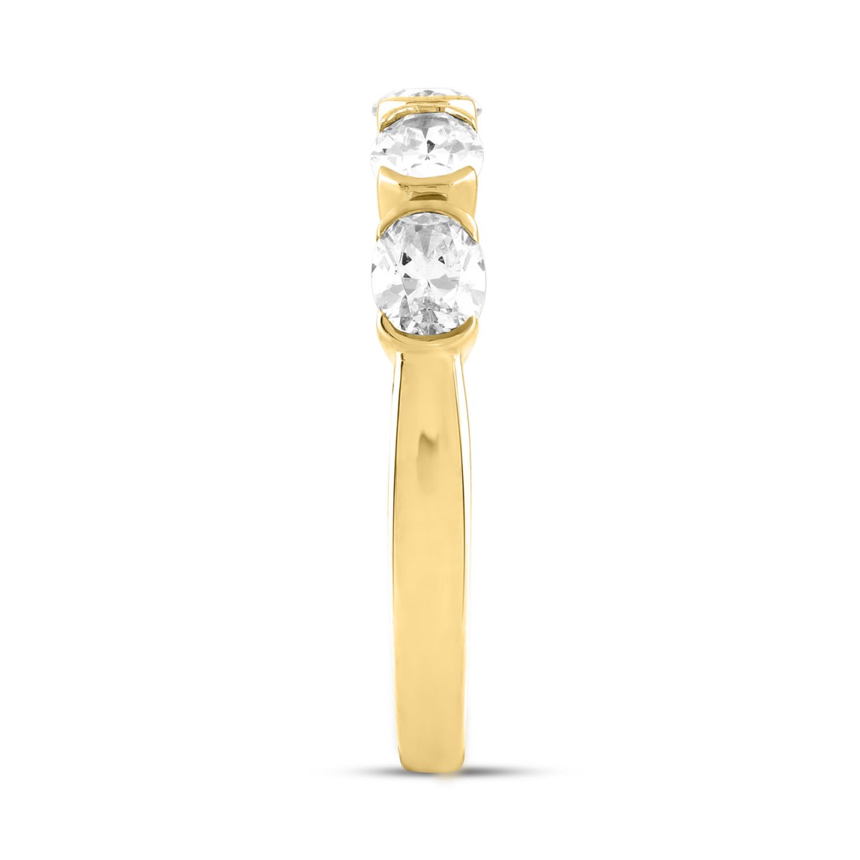 LADIES BAND 1CT OVAL DIAMOND 14K YELLOW GOLD