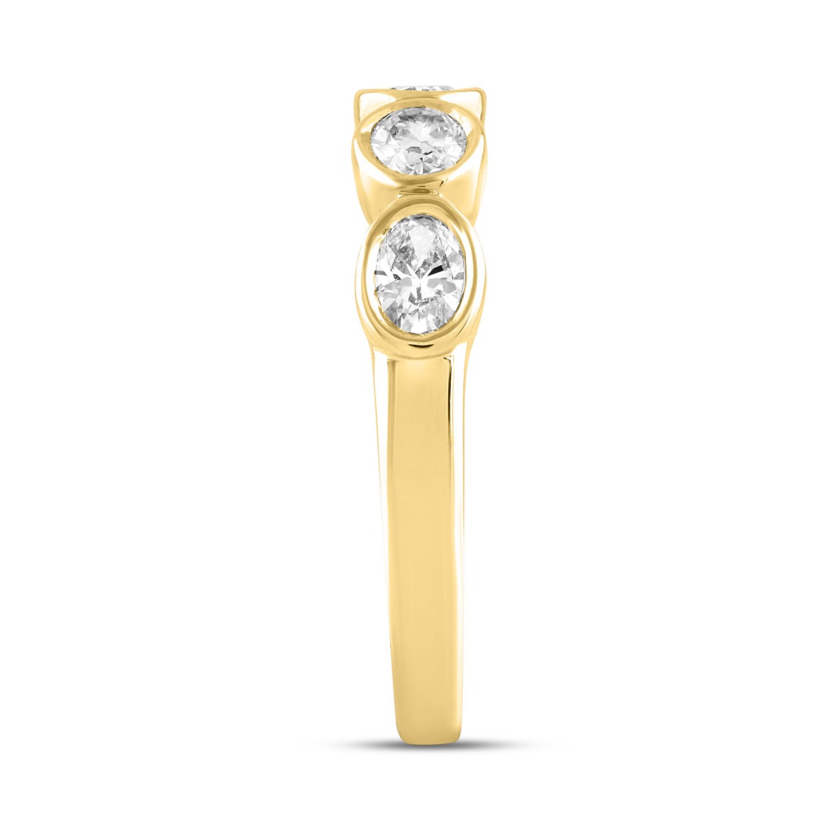 LADIES BAND 1CT OVAL DIAMOND 14K YELLOW GOLD