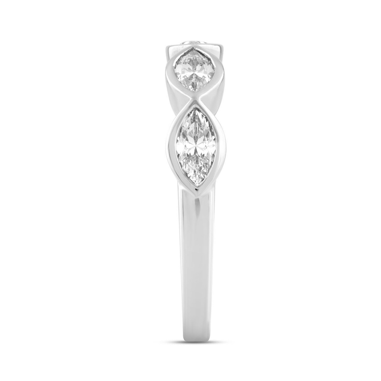 LADIES BAND 1CT MARQUISE DIAMOND 14K WHITE GOLD