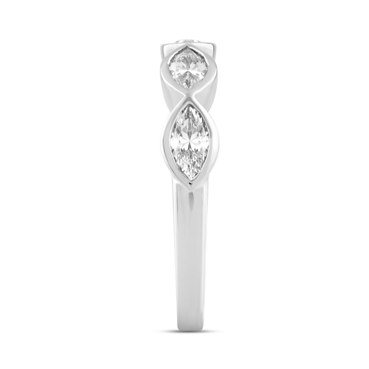 LADIES BAND 1CT MARQUISE DIAMOND 14K WHITE GOLD