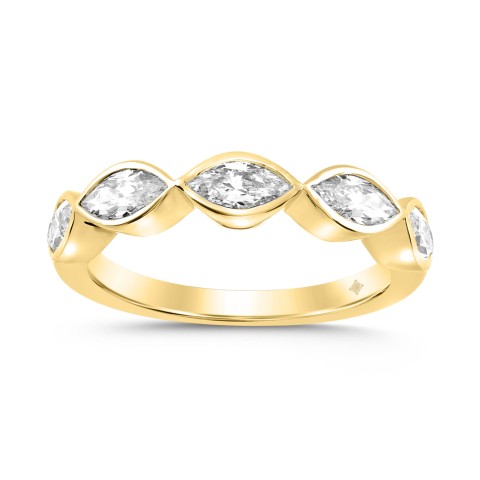 LADIES BAND 1CT MARQUISE DIAMOND 14K YELLOW GOLD