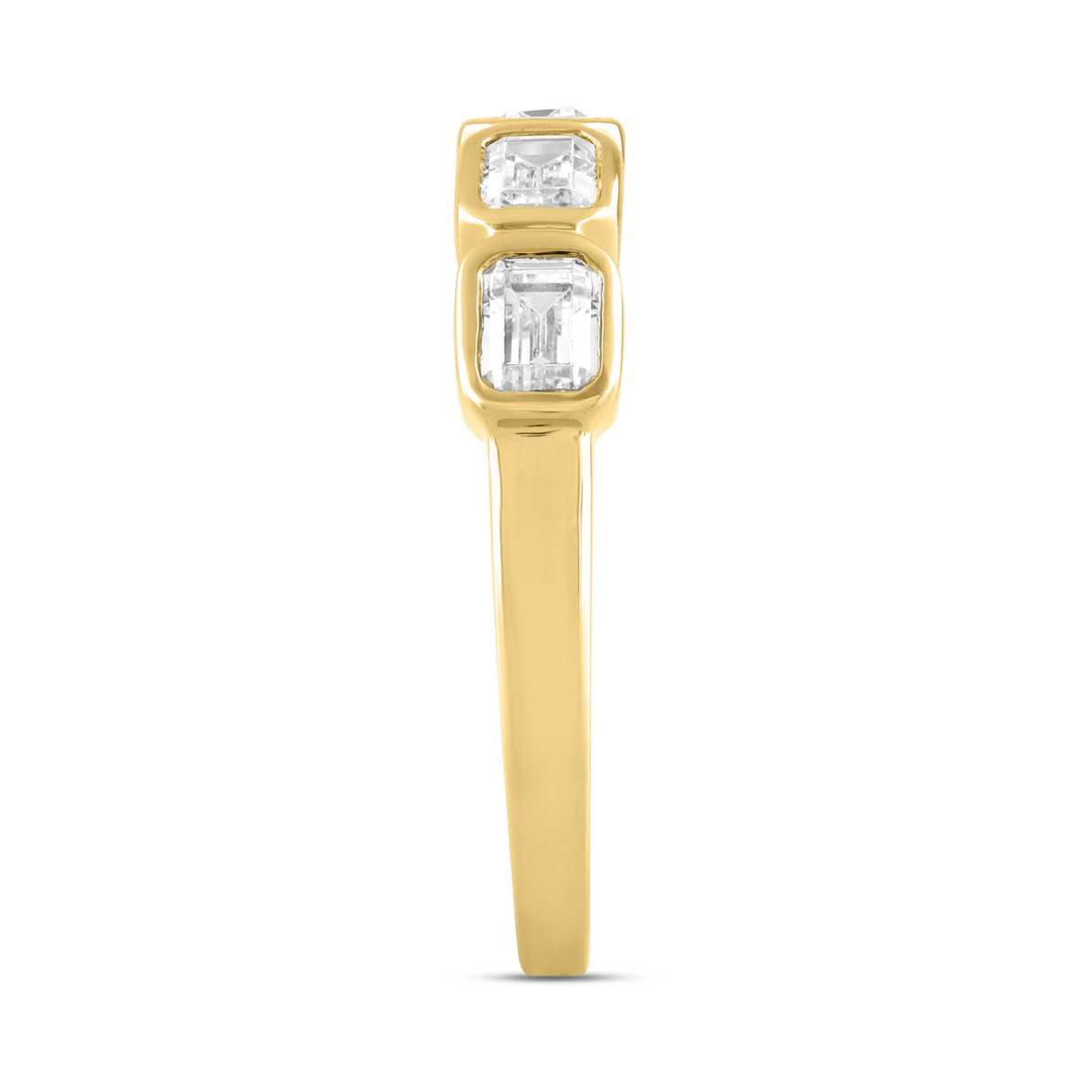 LADIES BAND 1CT EMERALD DIAMOND 14K YELLOW GOLD