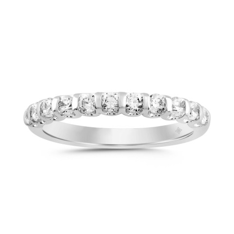 LADIES BAND 1/2CT ROUND DIAMOND 14K WHITE GOLD