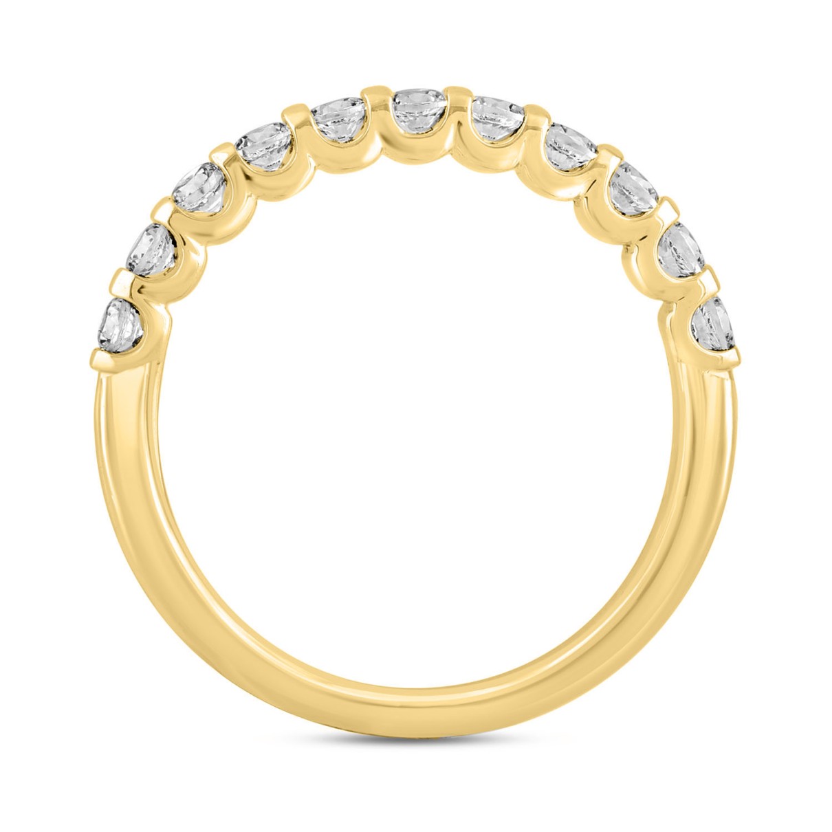 LADIES BAND 1/2CT ROUND DIAMOND 14K YELLOW GOLD