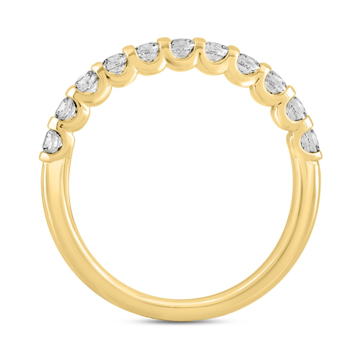 LADIES BAND 1/2CT ROUND DIAMOND 14K YELLOW GOLD