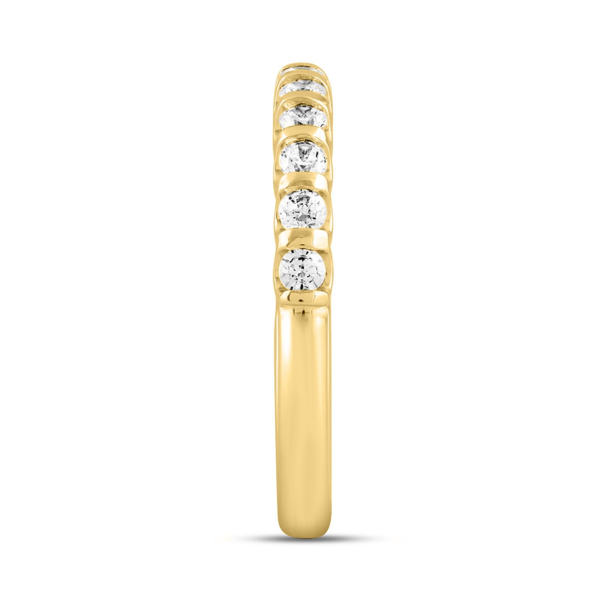 LADIES BAND 1/2CT ROUND DIAMOND 14K YELLOW GOLD