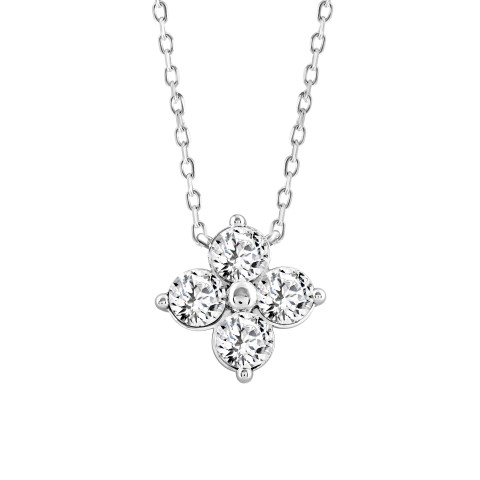 LADIES PENDANT 1CT ROUND DIAMOND 14K WHITE GOLD 