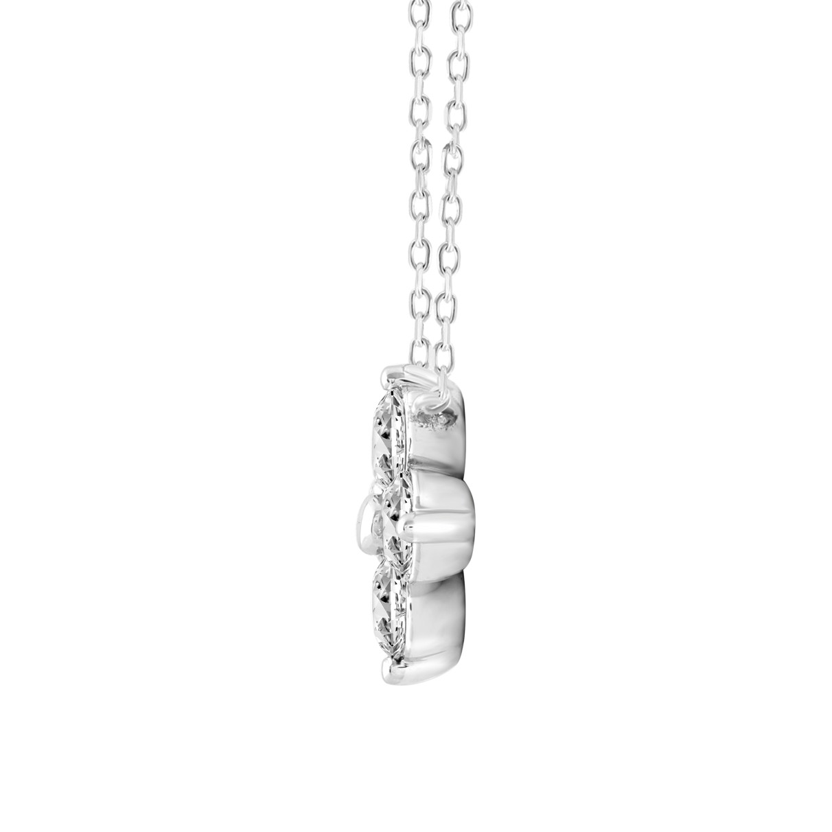 LADIES PENDANT 1CT ROUND DIAMOND 14K WHITE GOLD 