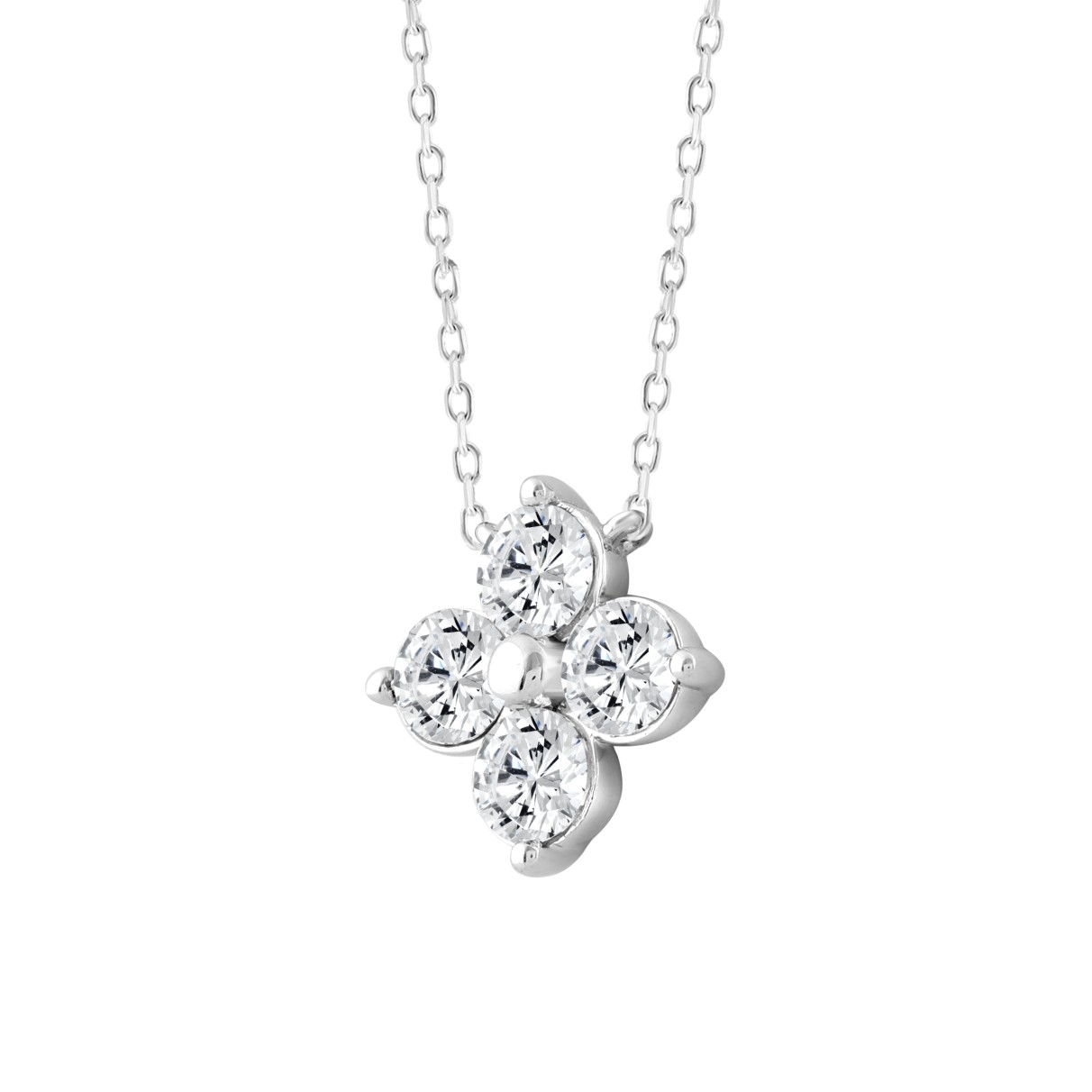 LADIES PENDANT 1CT ROUND DIAMOND 14K WHITE GOLD 