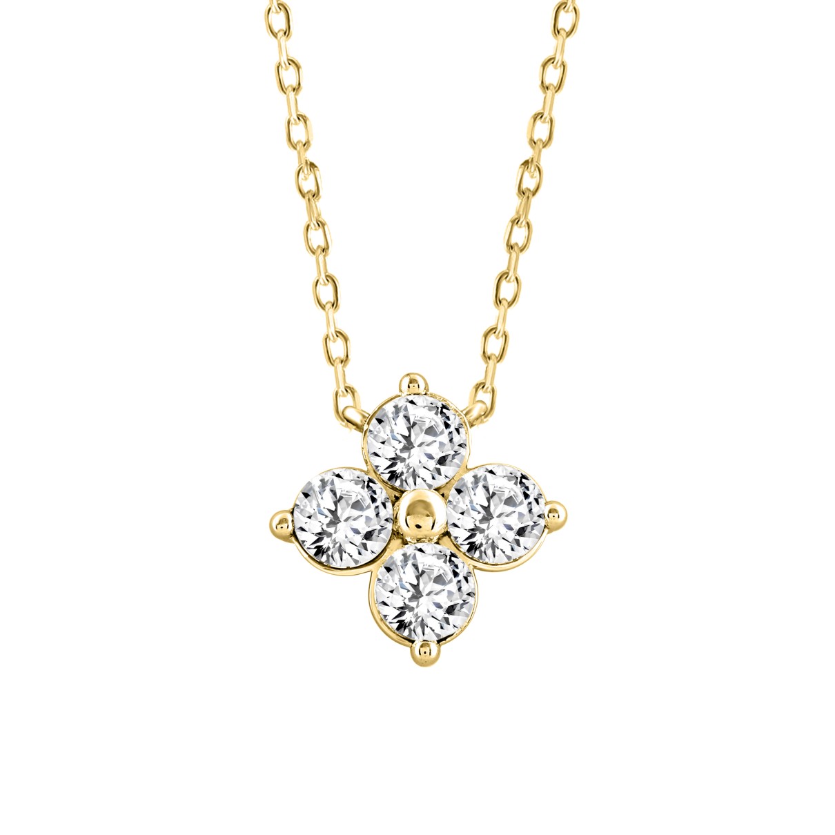 LADIES PENDANT 1CT ROUND DIAMOND 14K YELLOW GOLD 