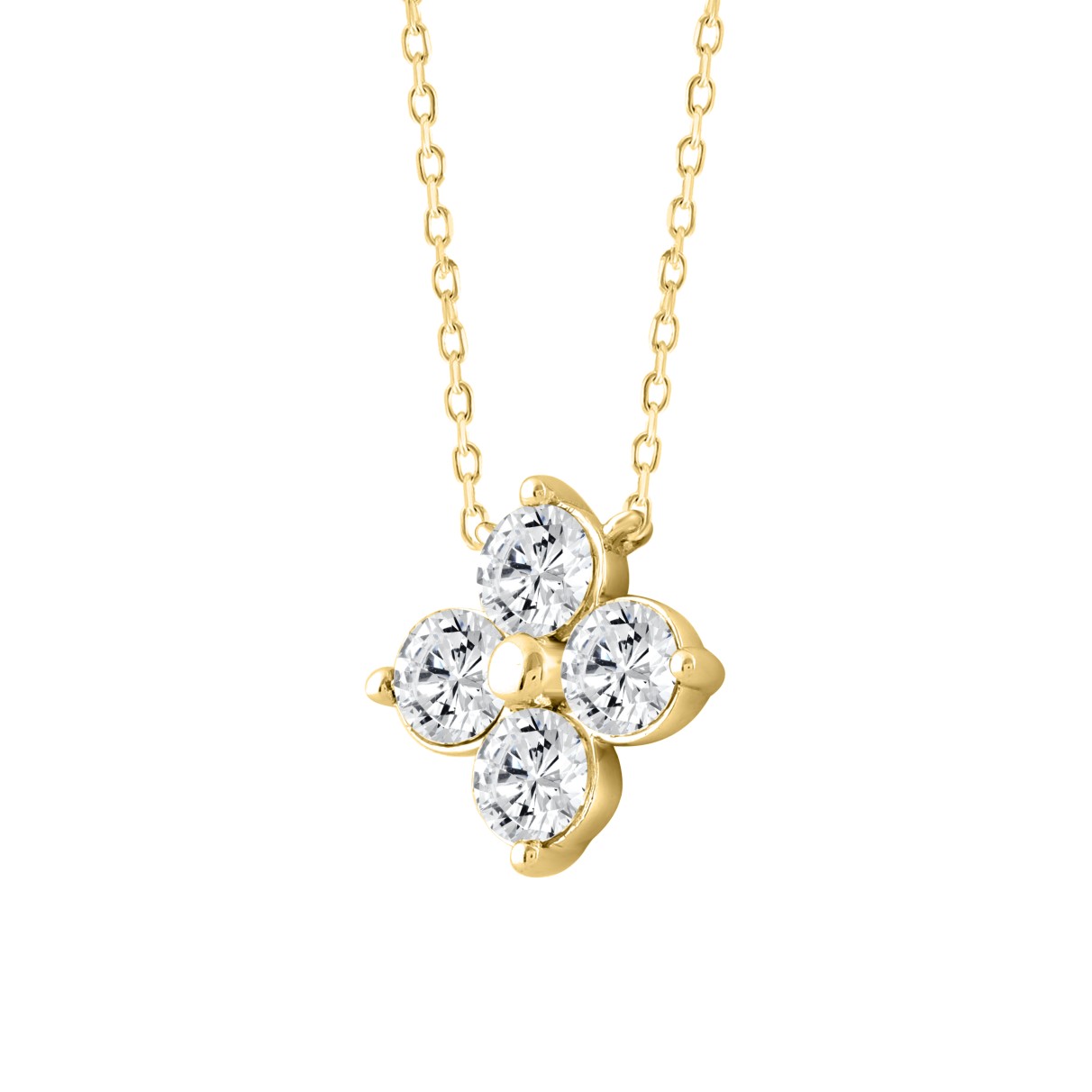 LADIES PENDANT 1CT ROUND DIAMOND 14K YELLOW GOLD 