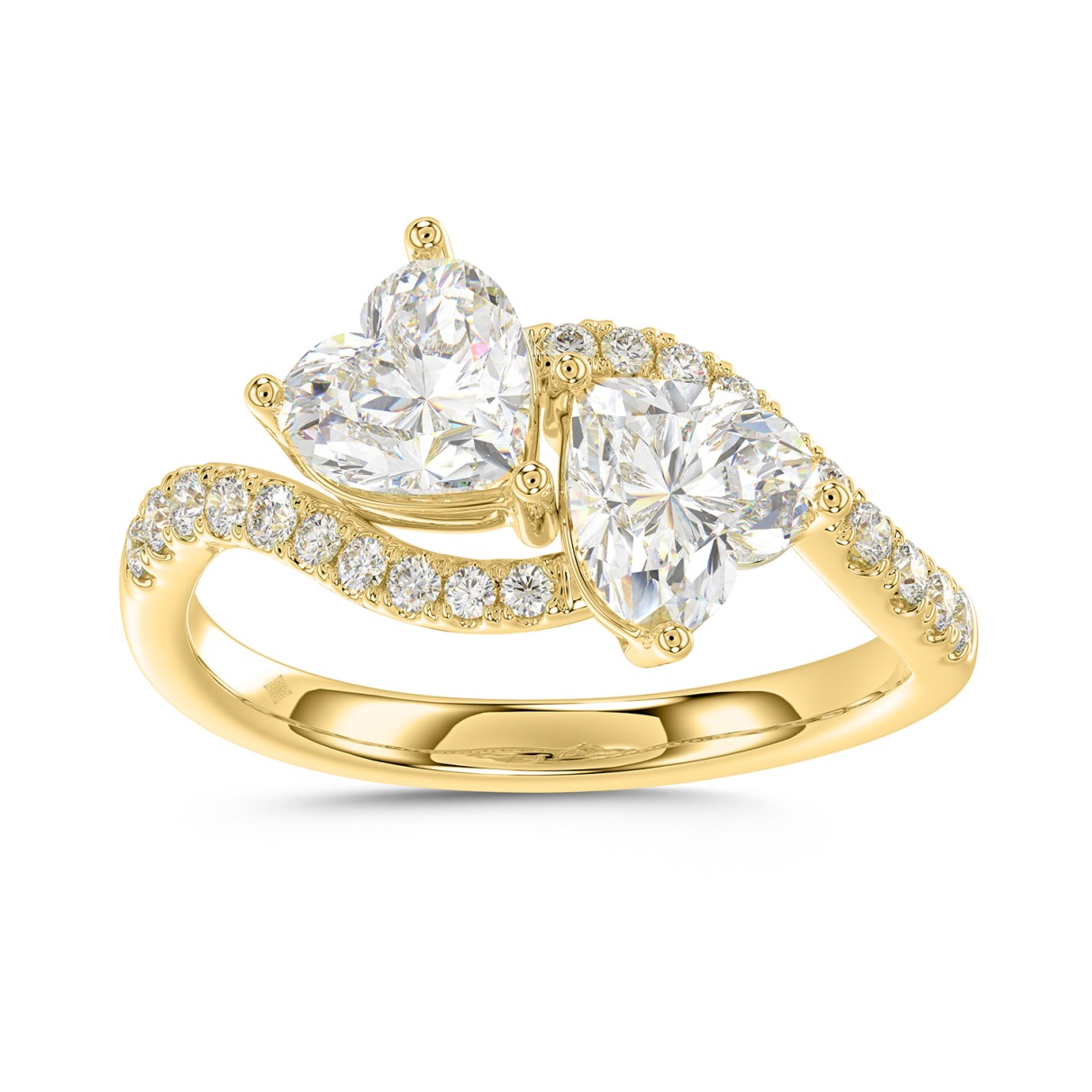 LADIES RING 3/4CT ROUND/HEART DIAMOND 14K YELLOW G...