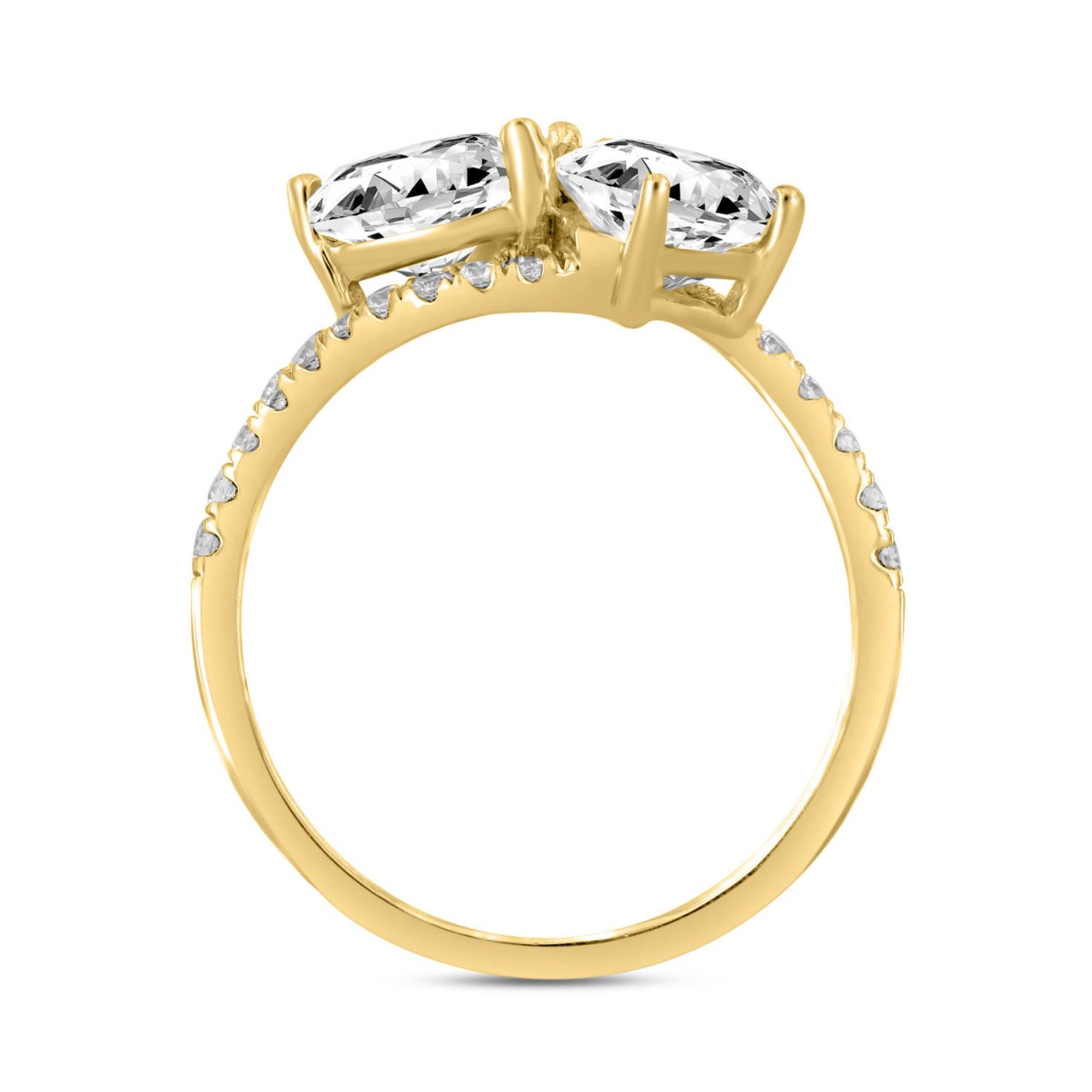 LADIES RING 3/4CT ROUND/HEART DIAMOND 14K YELLOW GOLD