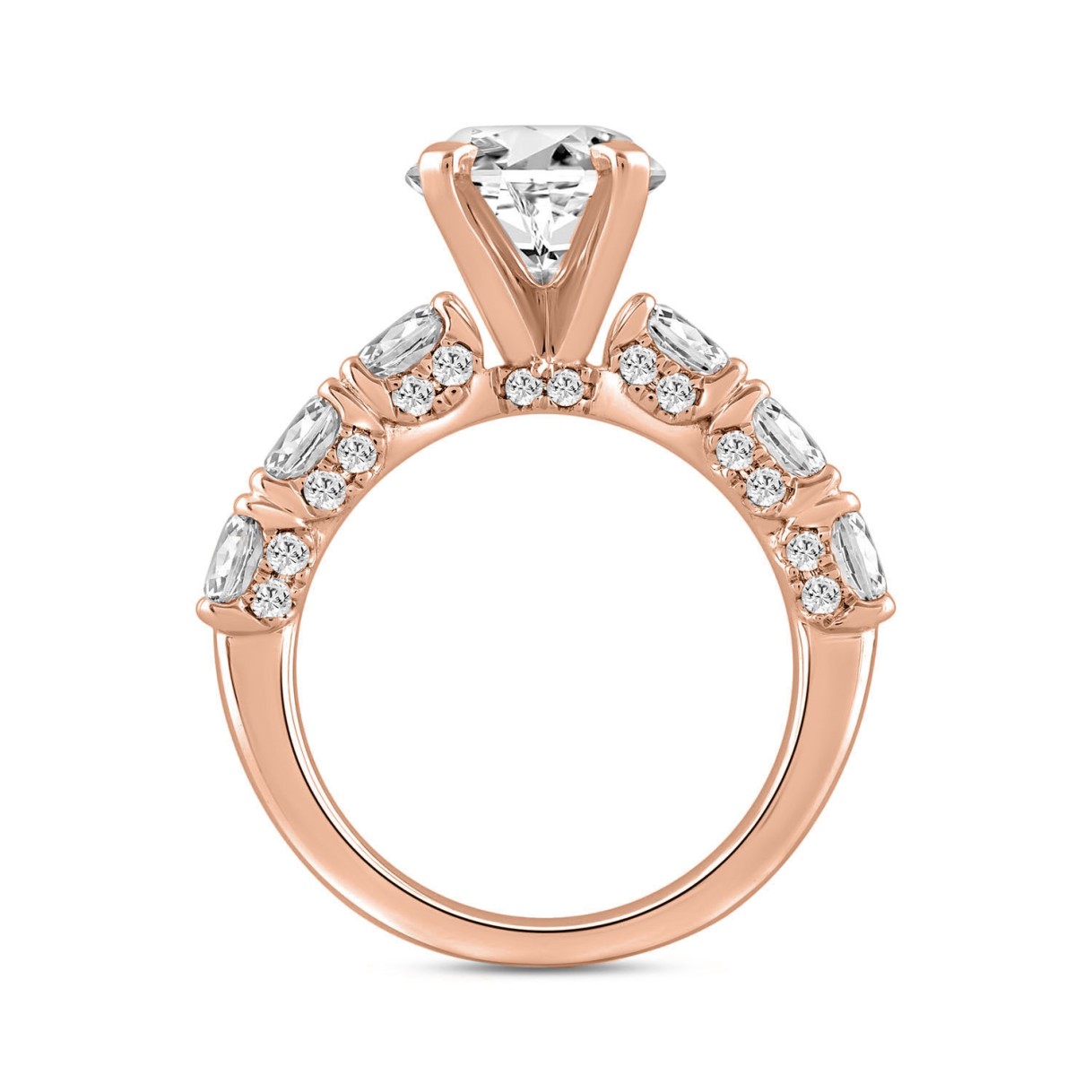 LADIES RING 4 1/2CT ROUND/OVAL DIAMOND 14K ROSE GOLD