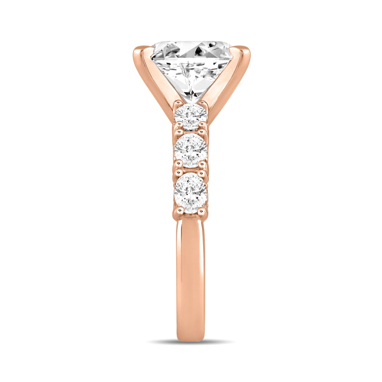 LADIES RING 4 1/2CT ROUND/OVAL DIAMOND 14K ROSE GOLD