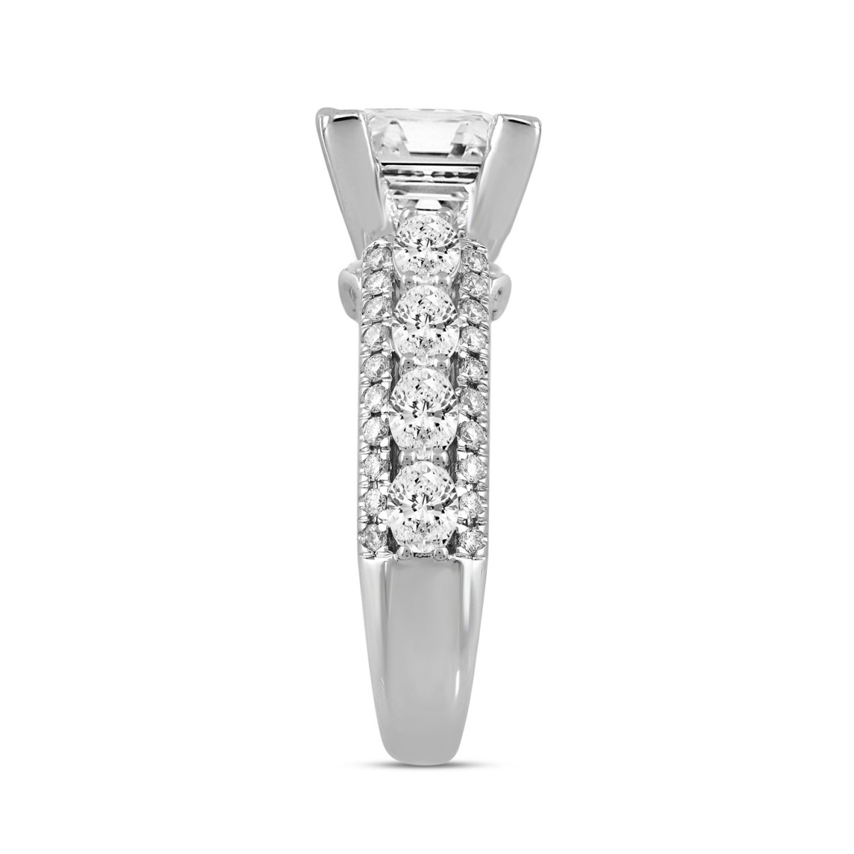 LADIES RING 6 1/4CT ROUND/PRINCESS/OVAL DIAMOND 14K WHITE GOLD (CENTER STONE PRINCESS DIAMOND 5CT )