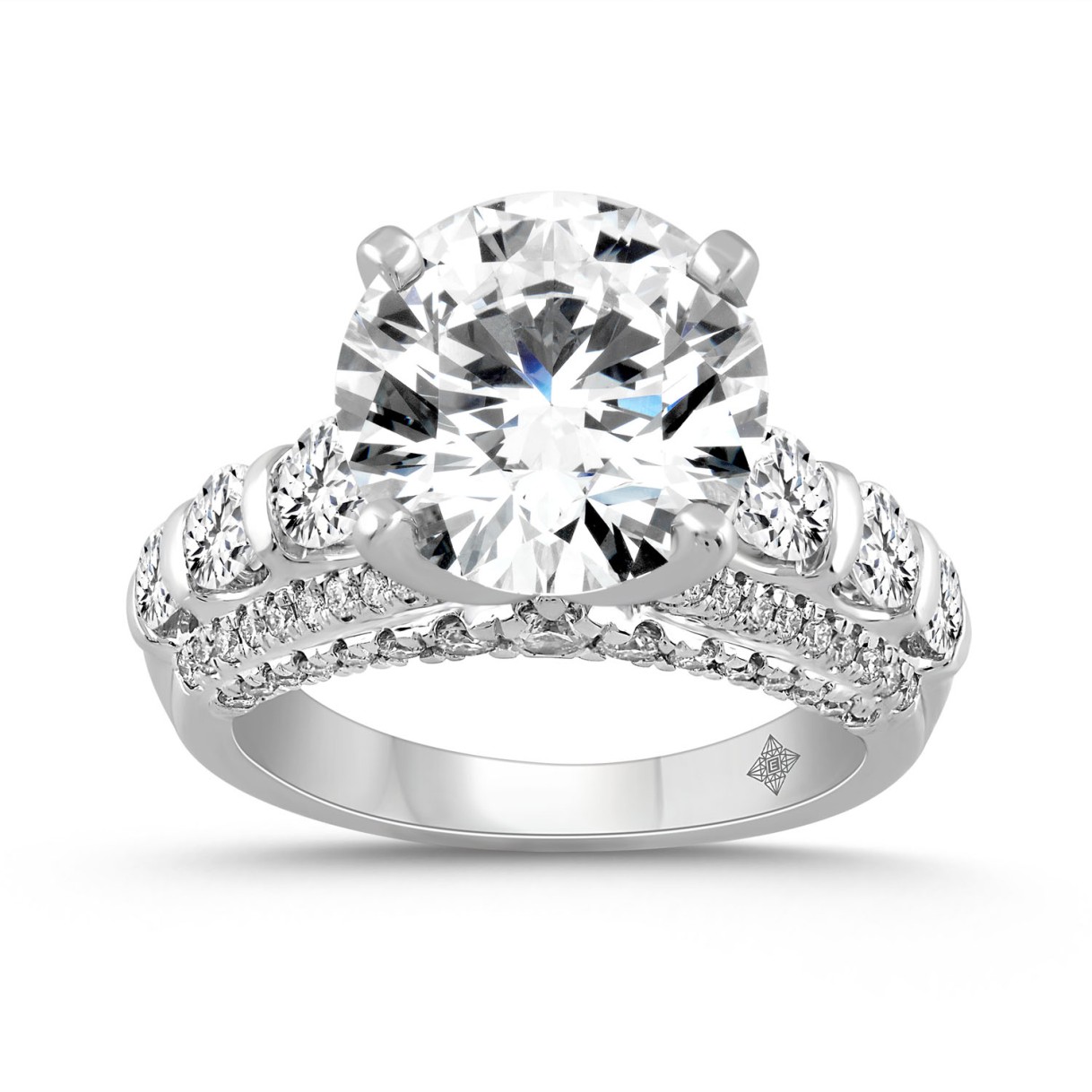 LADIES RING 4 1/2CT ROUND DIAMOND 14K WHITE GOLD (...