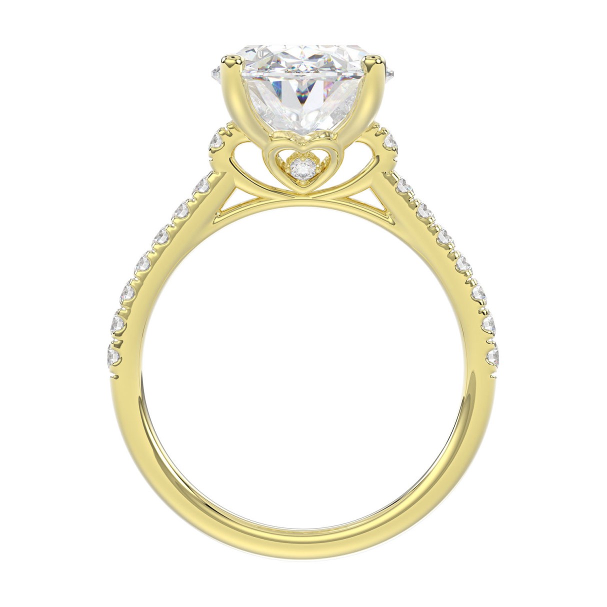 14K YELLOW GOLD 4 1/2CT ROUND/OVAL DIAMOND LADIES BRIDAL SET (CENTER STONE OVAL DIAMOND 4CT)