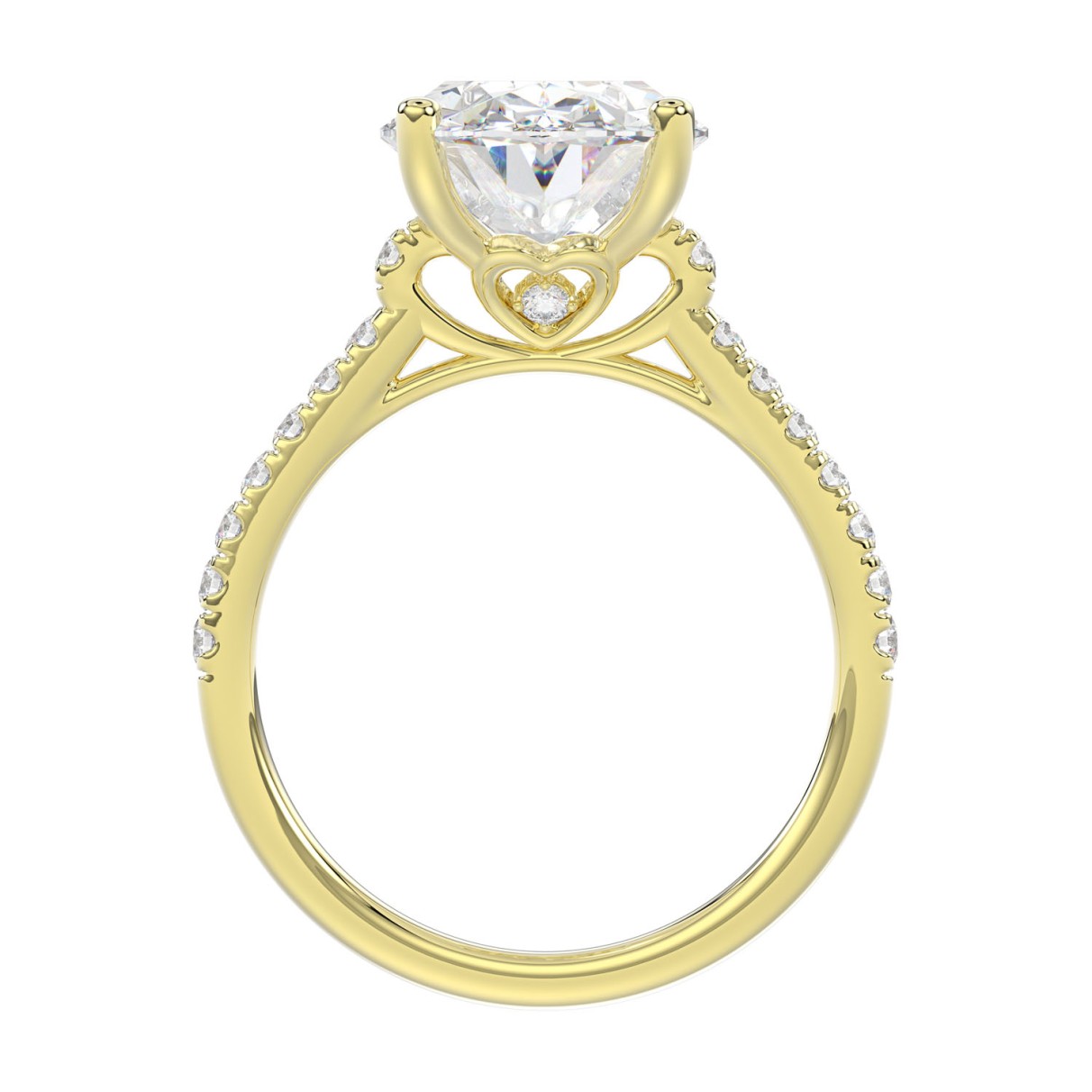 14K YELLOW GOLD 4 1/2CT ROUND/OVAL DIAMOND LADIES BRIDAL SET (CENTER STONE OVAL DIAMOND 4.00CT)