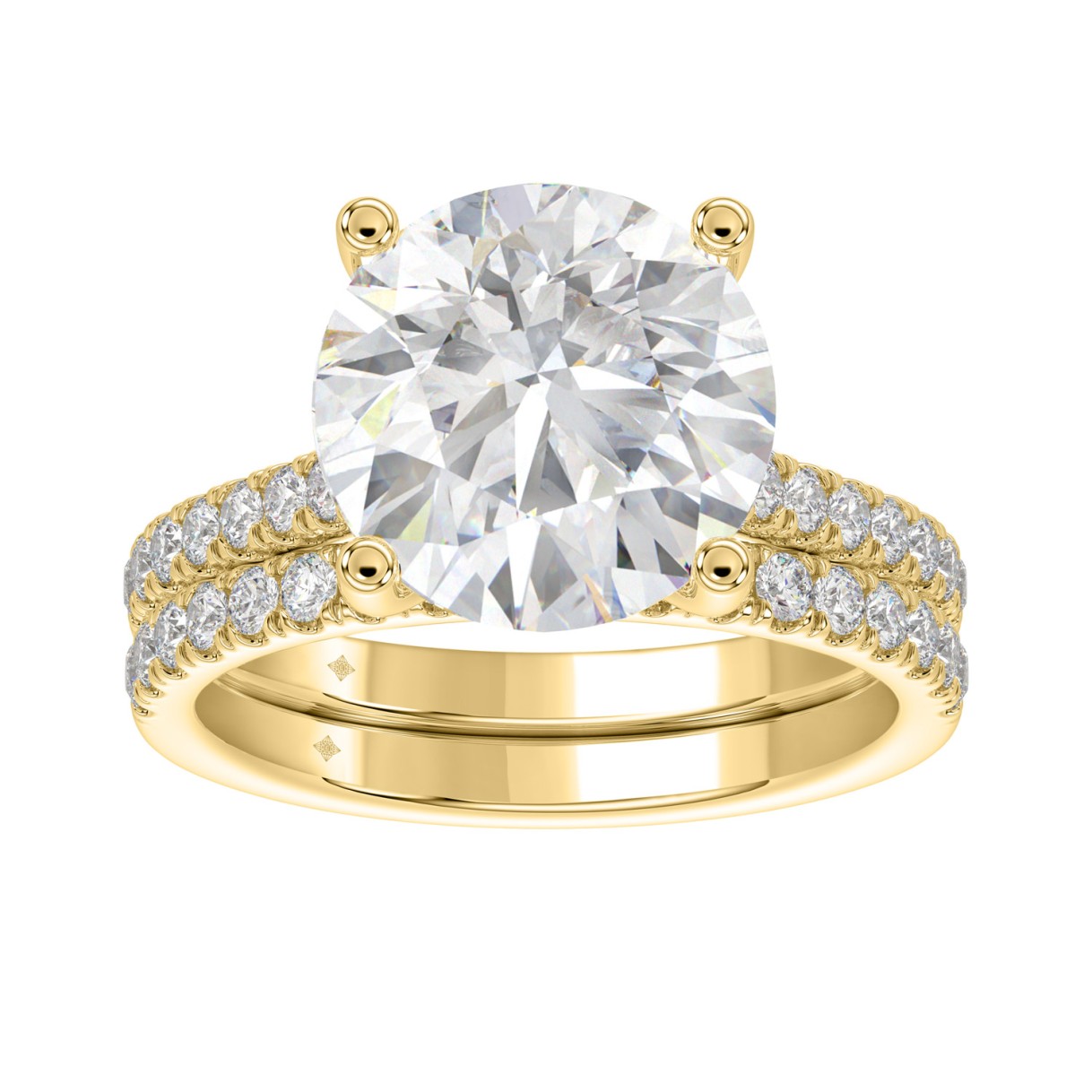 14K YELLOW GOLD 5 1/2CT ROUND DIAMOND LADIES BRIDA...