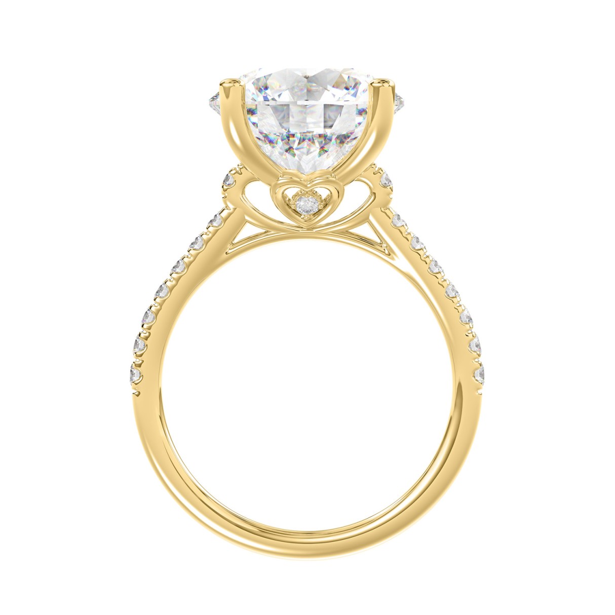 14K YELLOW GOLD 5 1/2CT ROUND DIAMOND LADIES BRIDAL SET (CENTER STONE ROUND DIAMOND 5CT)