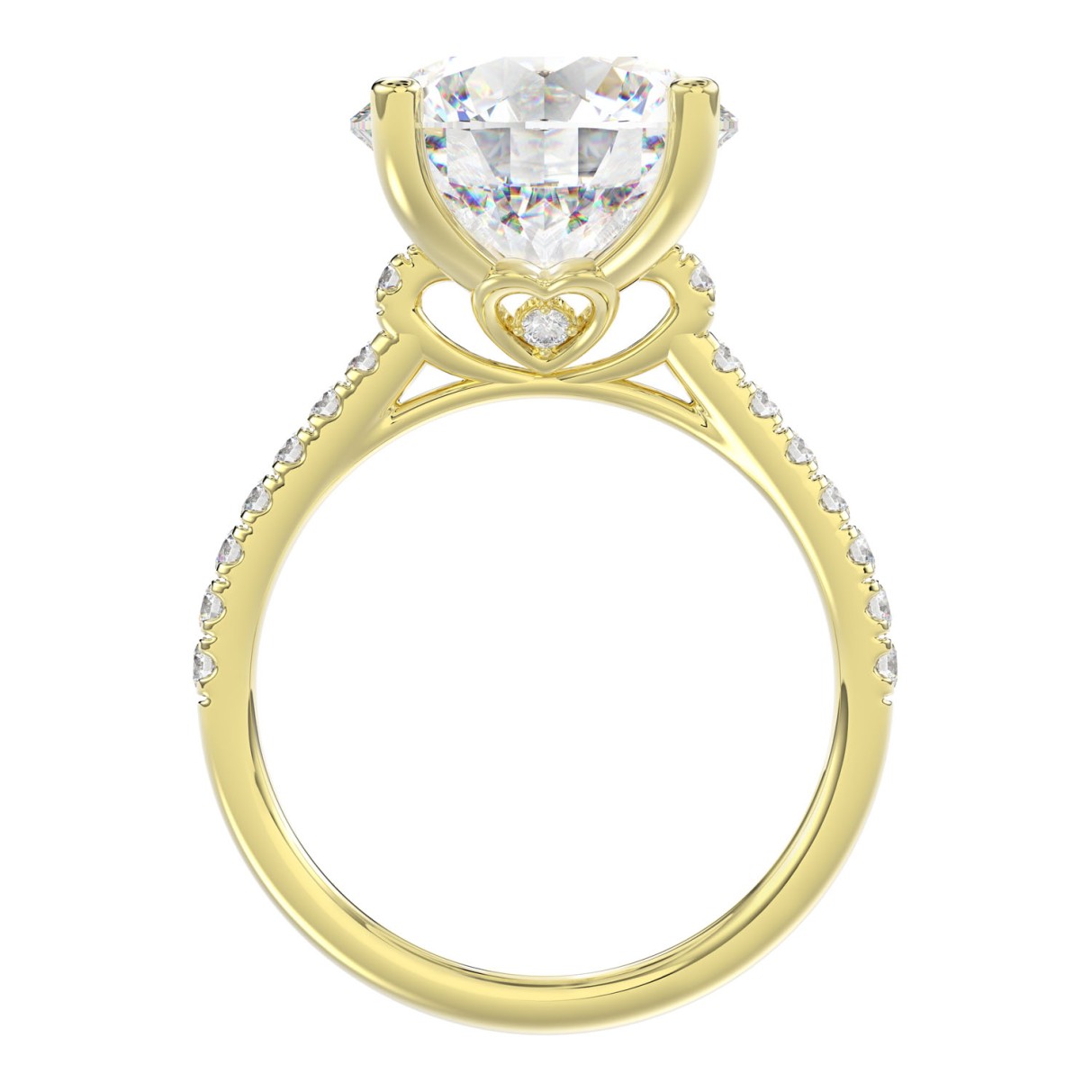 LADIES BRIDAL SET 5 1/2CT ROUND DIAMOND 14K YELLOW GOLD (CENTER STONE ROUND DIAMOND 5CT )