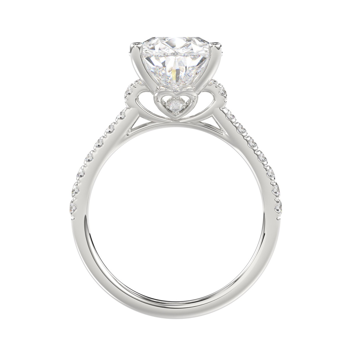 LADIES BRIDAL SET 4 1/2CT ROUND/PEAR DIAMOND 14K WHITE GOLD (CENTER STONE PEAR DIAMOND 4CT )