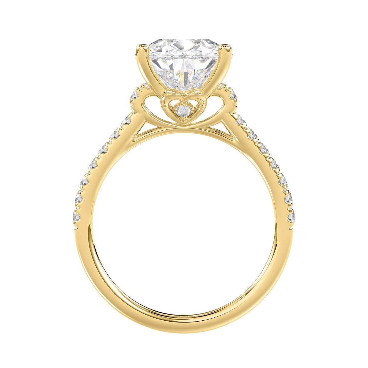 14K YELLOW GOLD 4 1/2CT ROUND/PEAR DIAMOND LADIES BRIDAL SET (CENTER STONE PEAR DIAMOND 4CT)