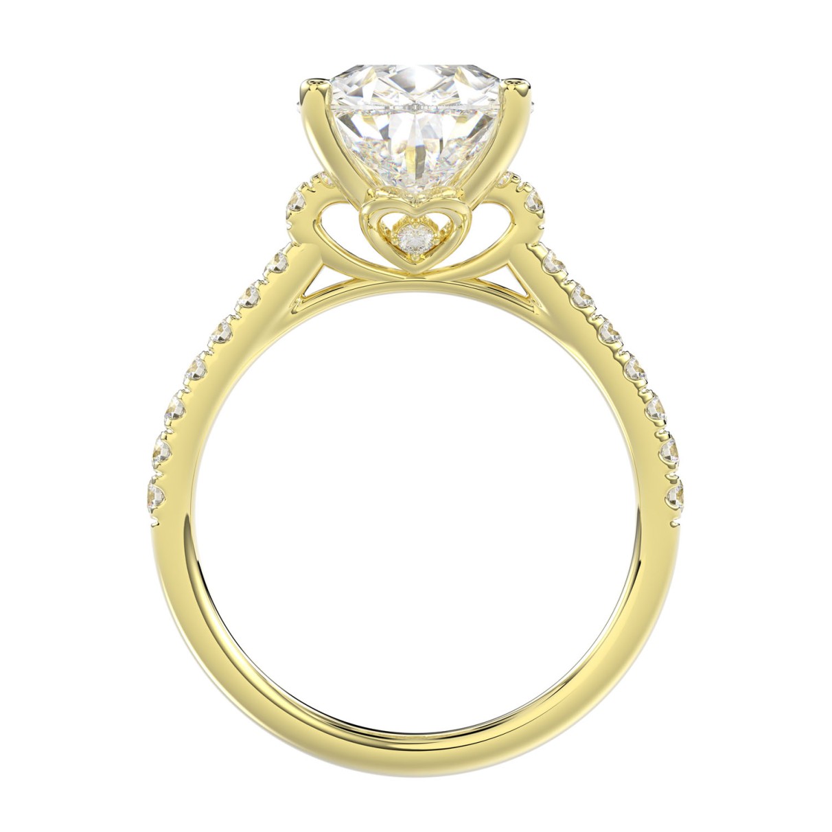 14K YELLOW GOLD 4 1/2CT ROUND/PEAR DIAMOND LADIES BRIDAL SET (CENTER STONE PEAR DIAMOND 4CT)