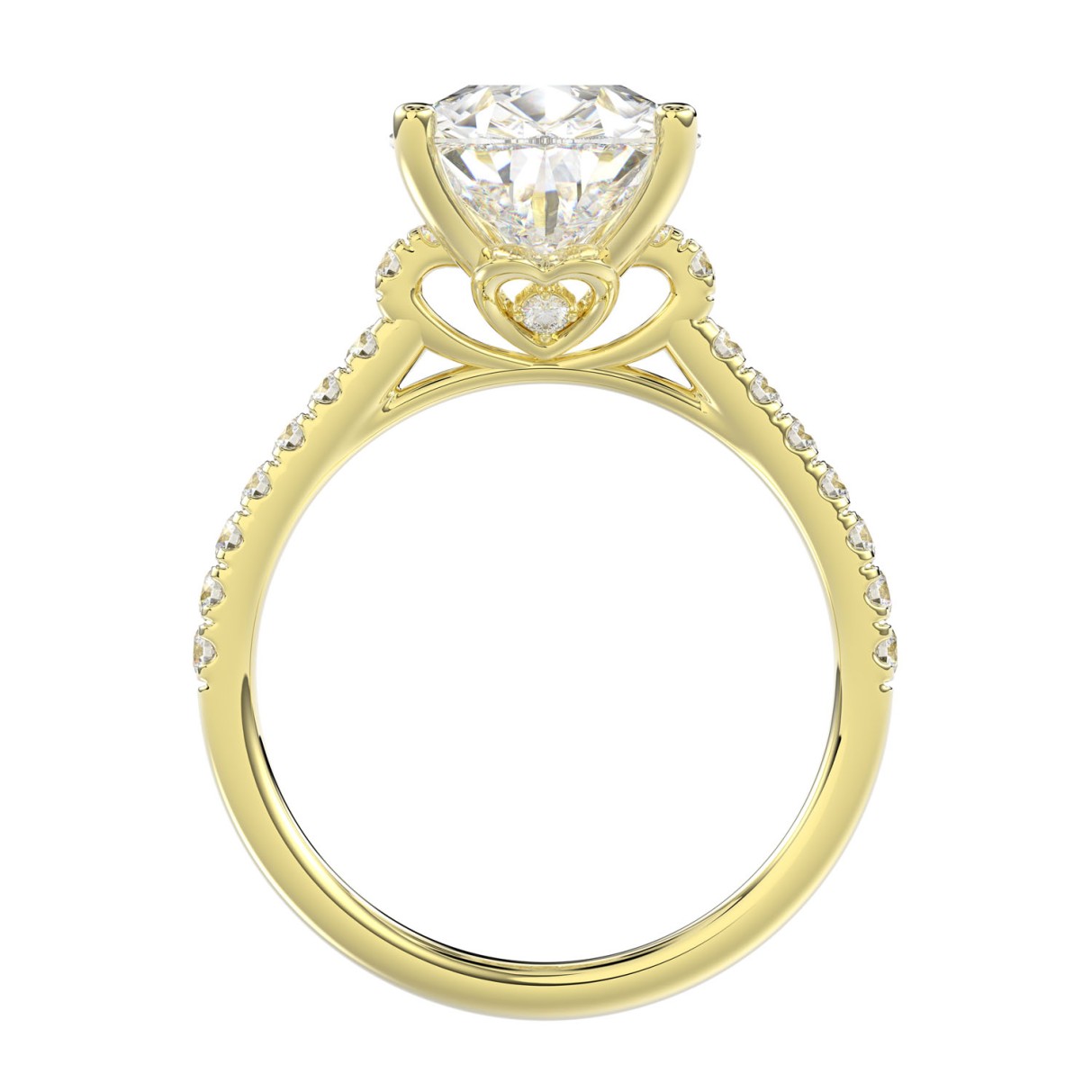 14K YELLOW GOLD 4 1/2CT ROUND/PEAR DIAMOND LADIES BRIDAL SET (CENTER STONE PEAR DIAMOND 4CT)