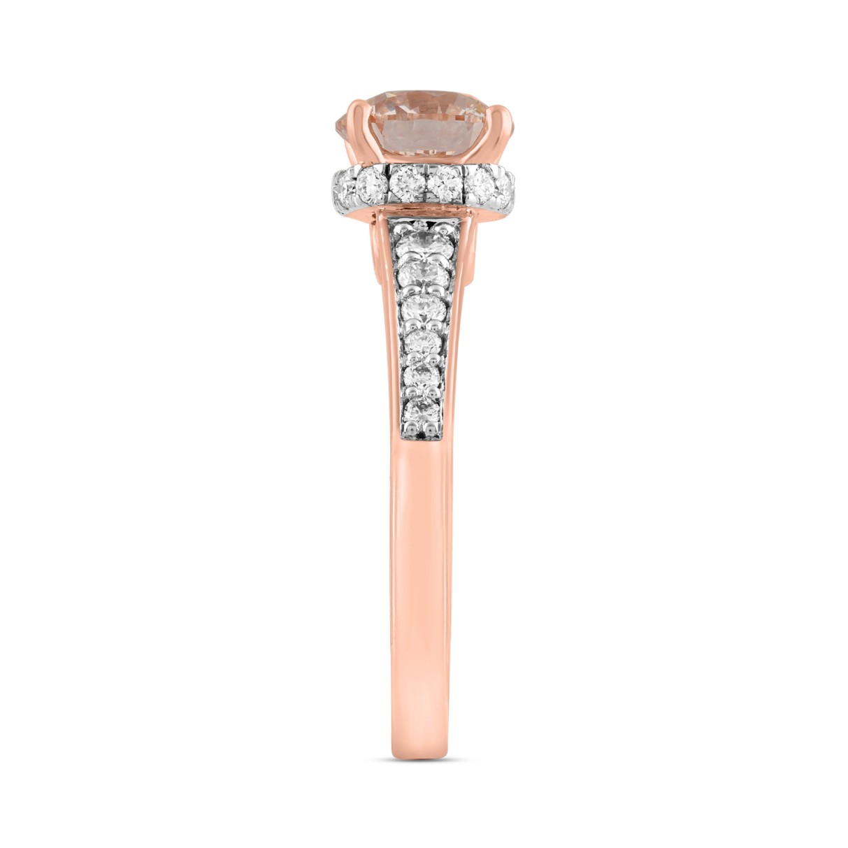 LADIES RING 2CT ROUND DIAMOND 14K WHITE/ROSE GOLD (CENTER STONE ROUND DIAMOND 1 1/2CT )