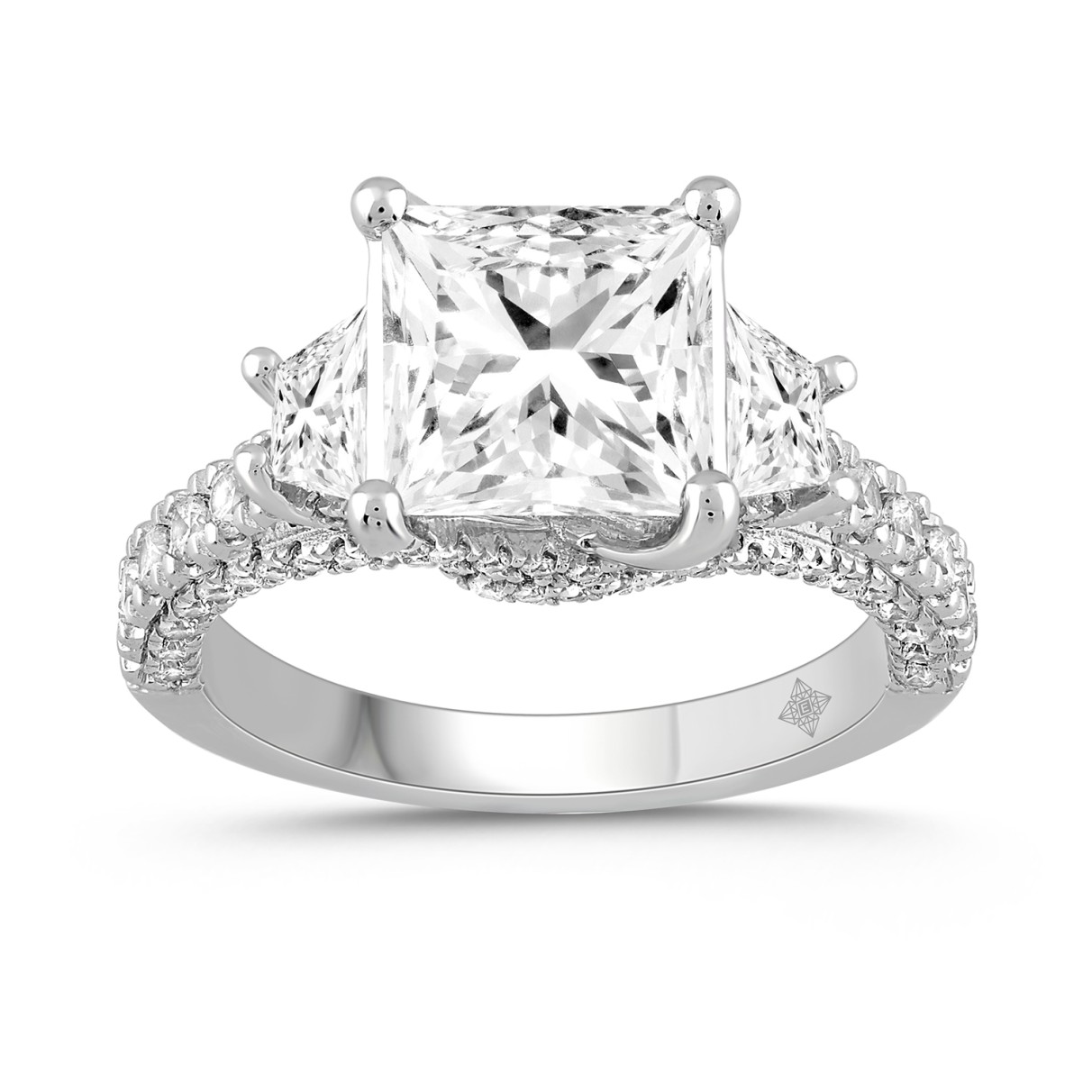 LADIES RING 4 1/2CT ROUND/PRINCESS/TRAPEZOID DIAMO...