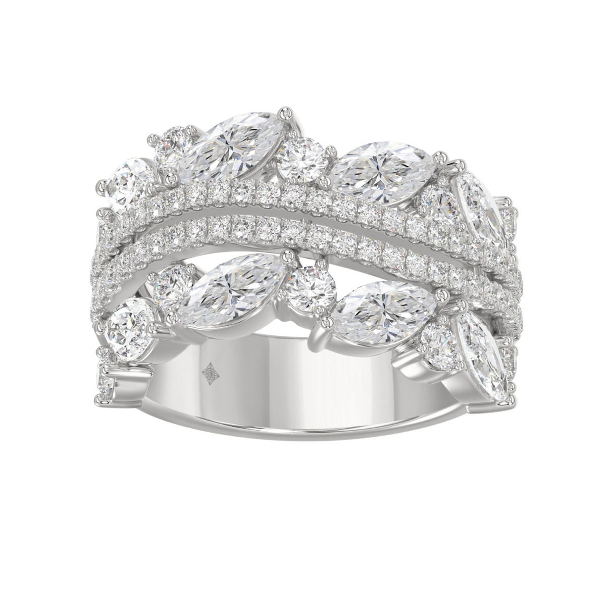 This is a diamond 14k cluster Ladies 2CT Ring feat...