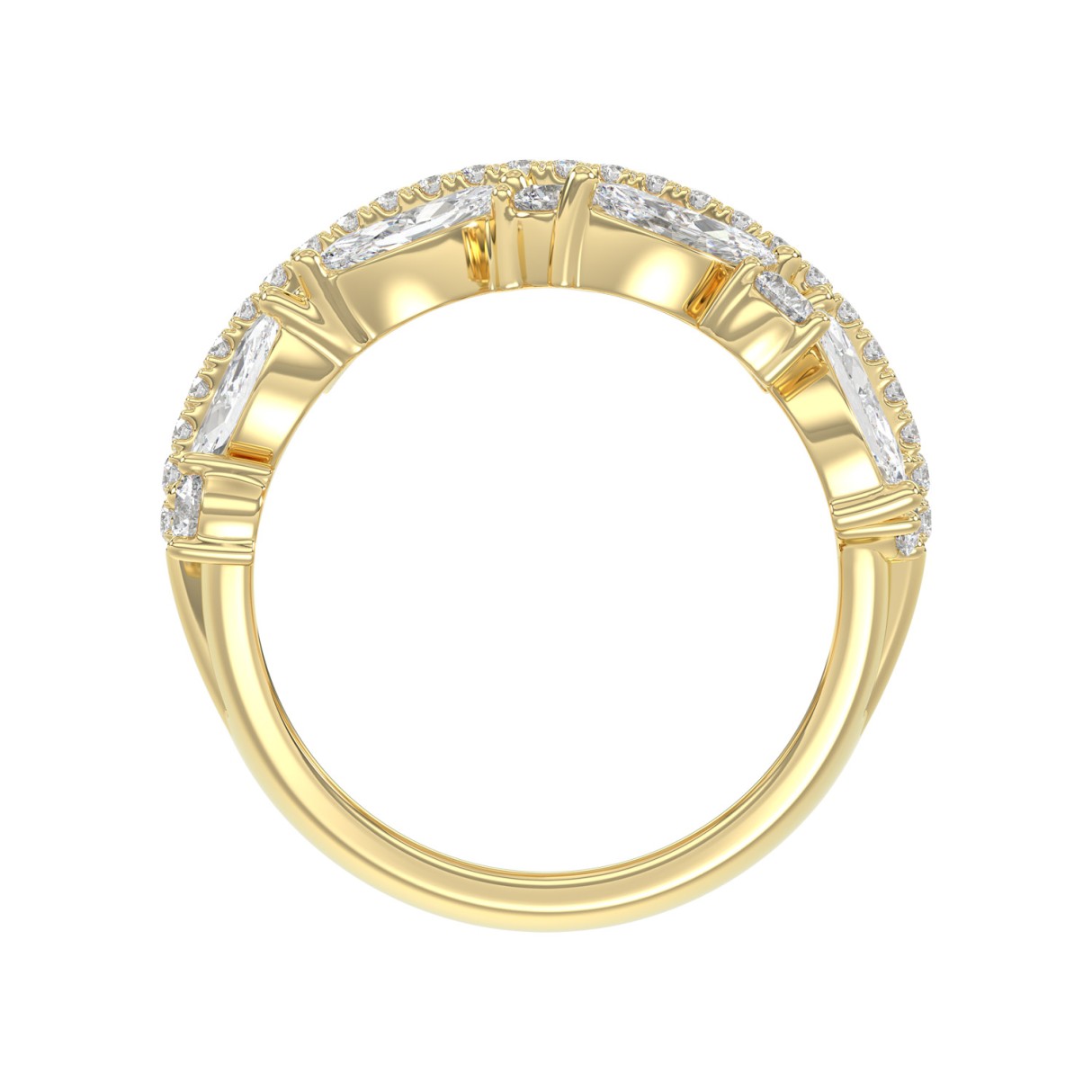 This is a diamond 14k cluster Ladies 2CT  Ring featuring Marquise-shaped and round-cut diamonds in a leaf or floral motif set in Yellow gold (Color F-G  Clarity VS1/VS2)
