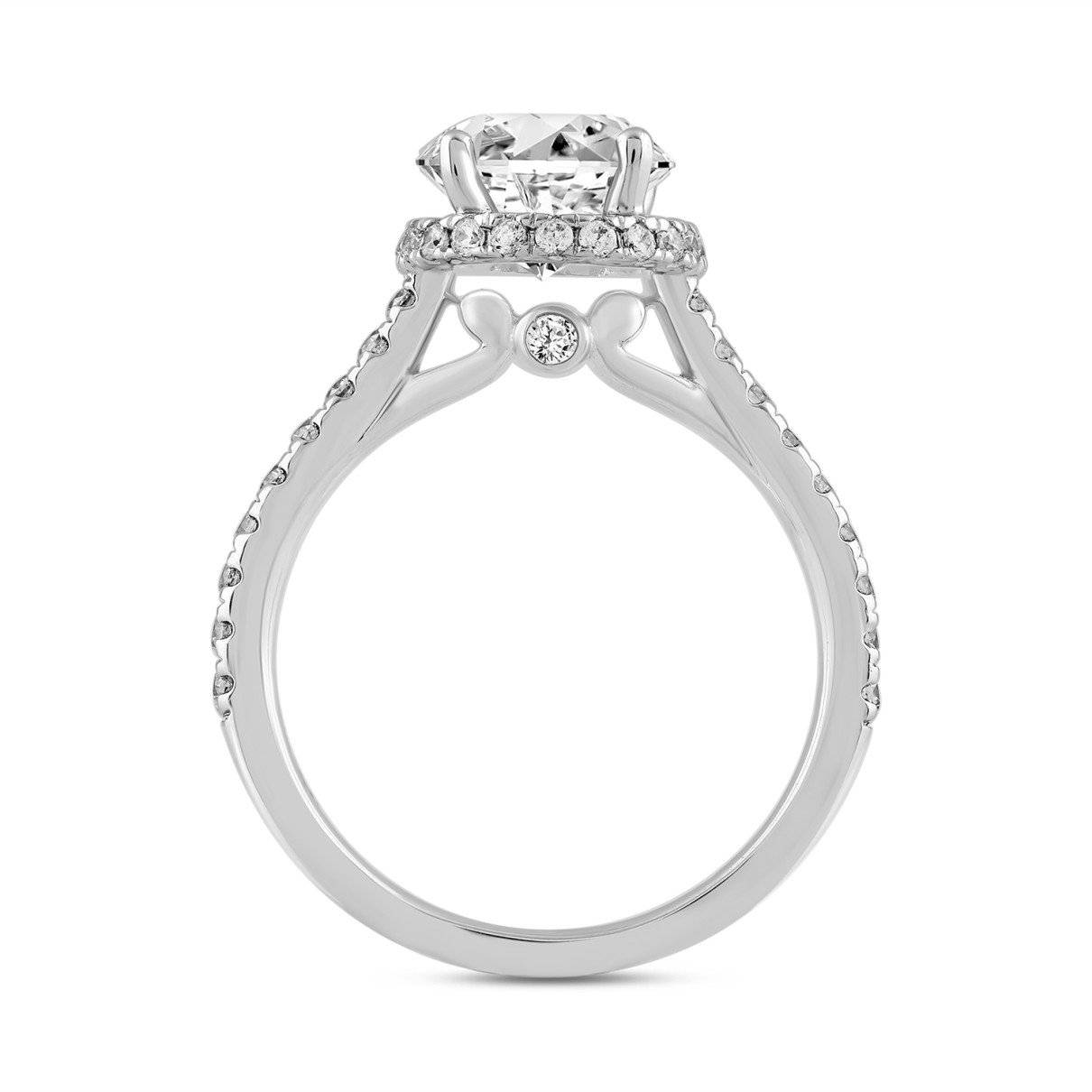 LADIES RING 2 1/2CT ROUND DIAMOND 14K WHITE GOLD (CENTER STONE ROUND DIAMOND 2CT )