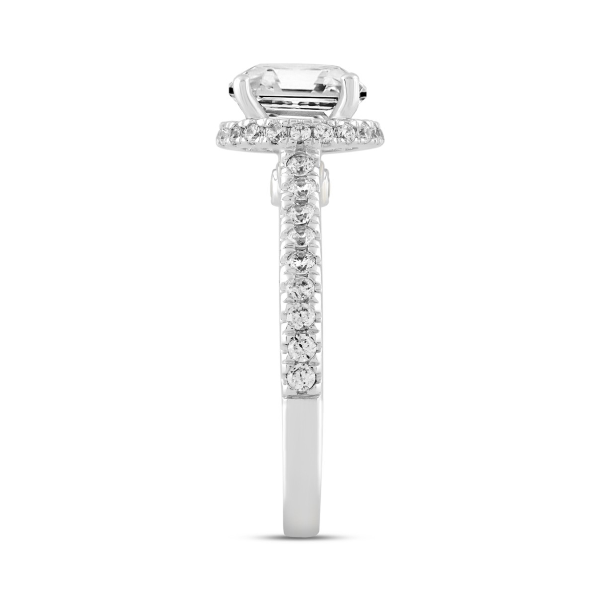 LADIES RING 2 1/2CT ROUND DIAMOND 14K WHITE GOLD (CENTER STONE ROUND DIAMOND 2CT )